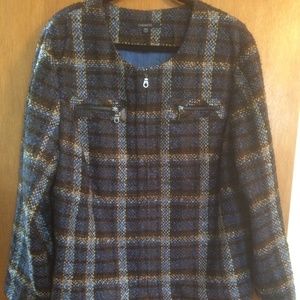 Blue plaid tweed jacket, 20W, Chadwick's, Plus siz